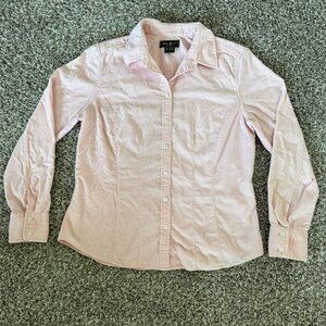 Eddie Bauer Pink Fine Corduroy Button-Down Shirt Women’s Large Cotton